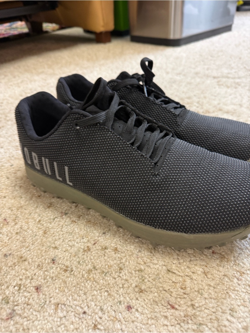 NoBull Men's Black Athletic Sneakers with Olive Sole